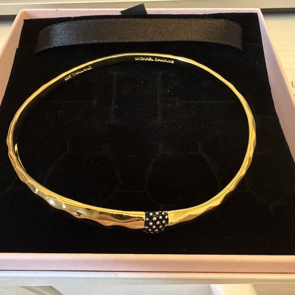Michael Dawkins 925 Sterling Silver Gold Vermeil Granulation Bangle bracelet